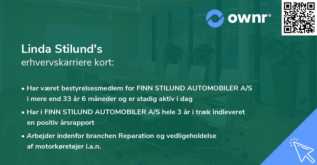 Linda Stilund's erhvervskarriere kort