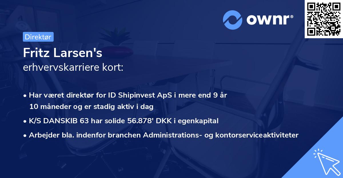 Fritz Larsen's erhvervskarriere kort