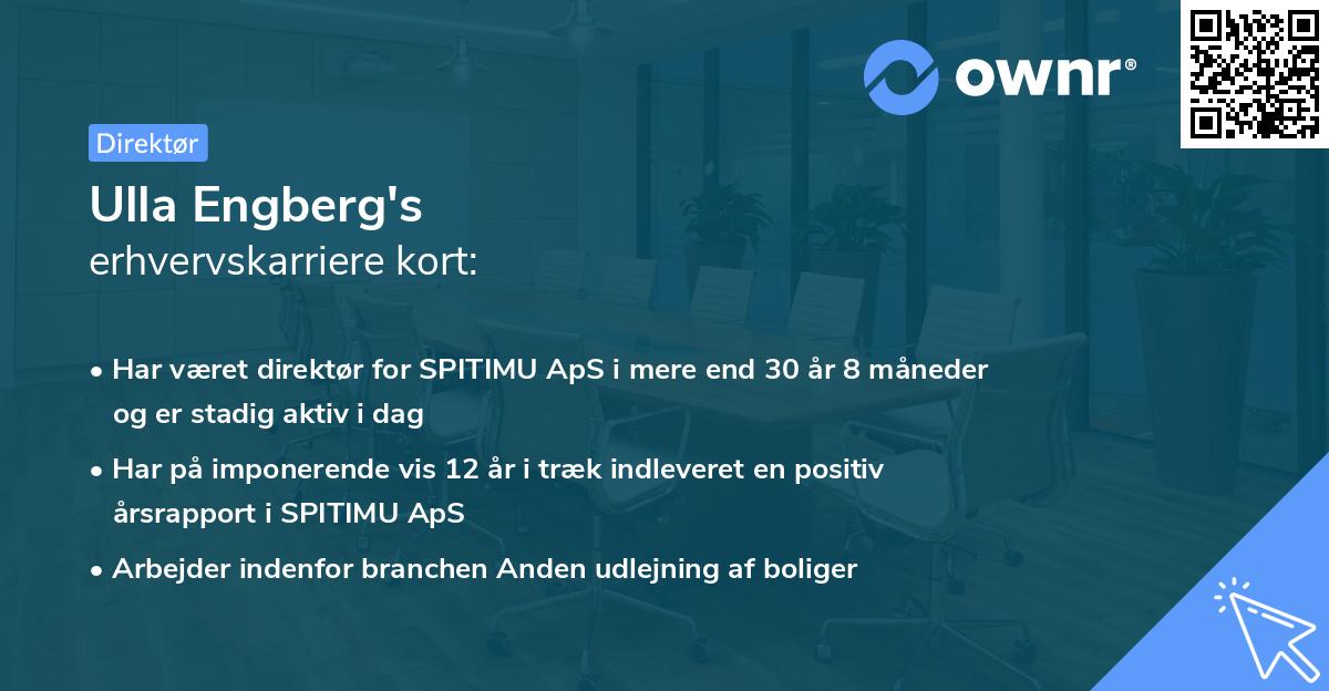 Ulla Engberg's erhvervskarriere kort