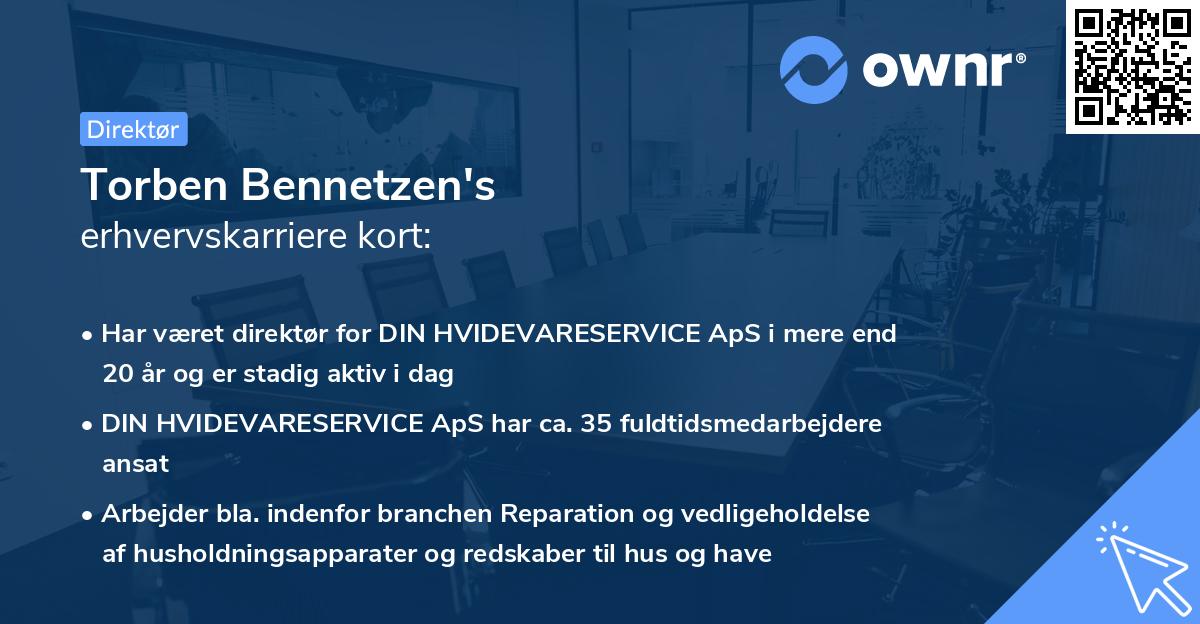 Torben Bennetzen's erhvervskarriere kort
