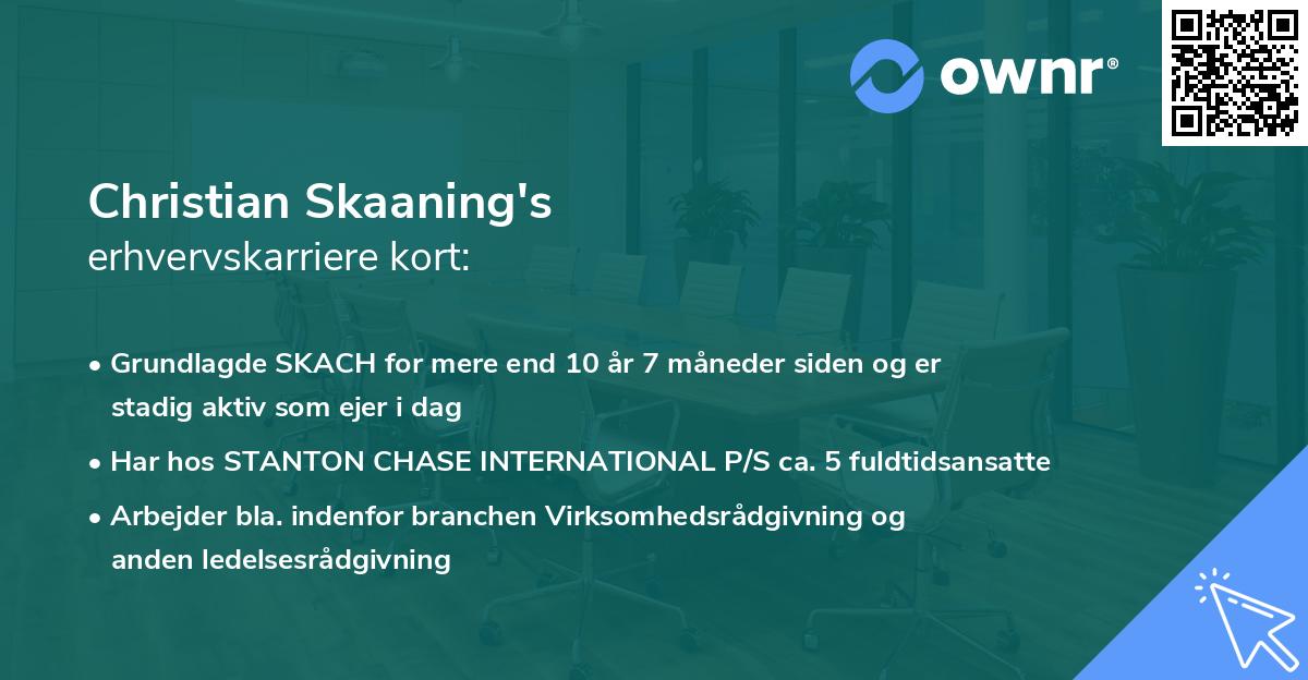 Christian Skaaning's erhvervskarriere kort