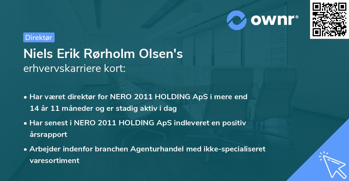 Niels Erik Rørholm Olsen's erhvervskarriere kort