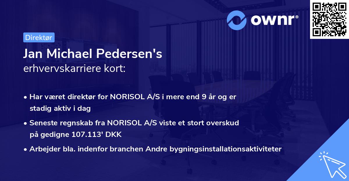 Jan Michael Pedersen's erhvervskarriere kort