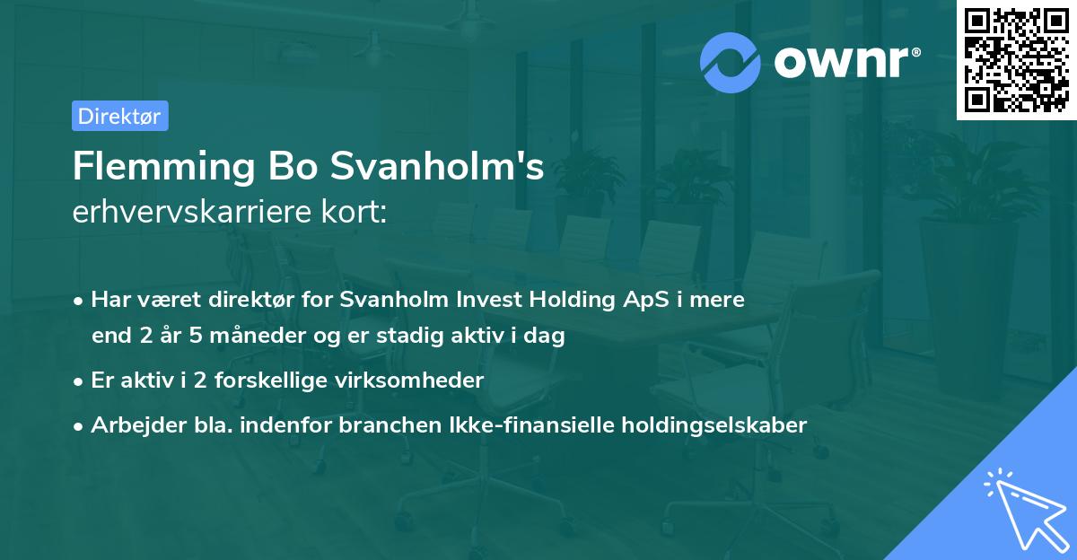 Flemming Bo Svanholm's erhvervskarriere kort