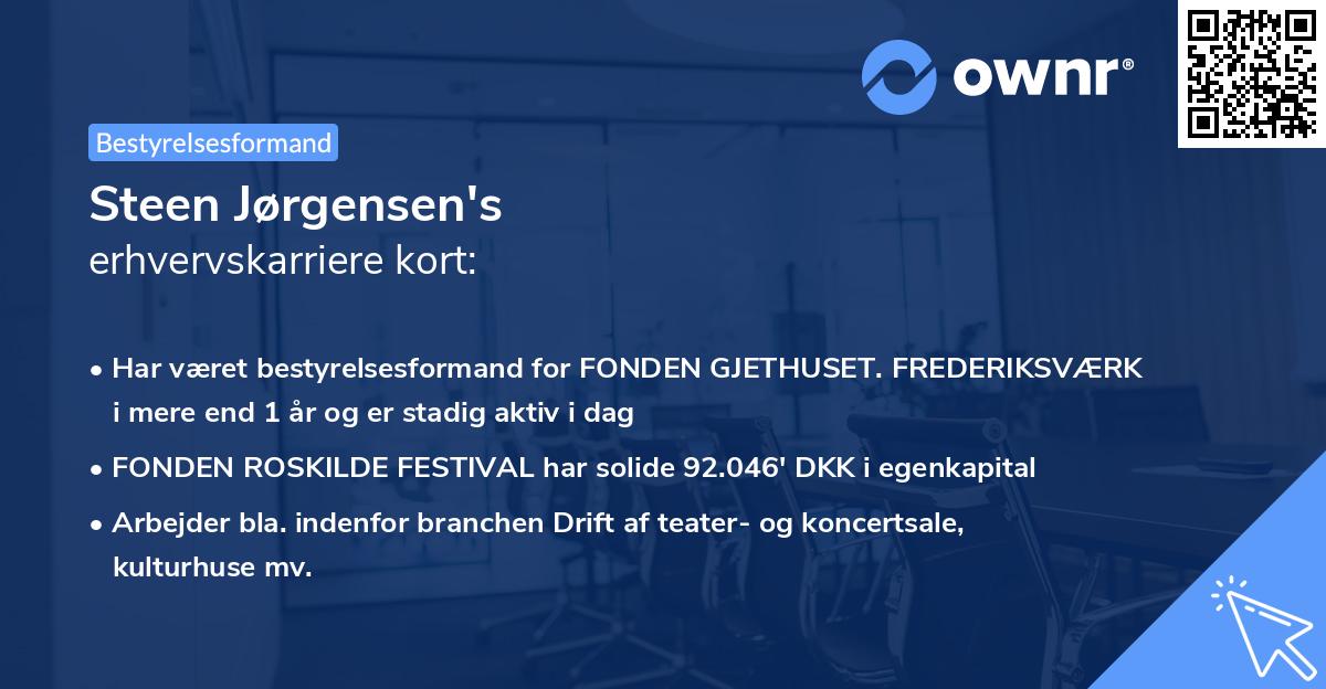 Steen Jørgensen's erhvervskarriere kort