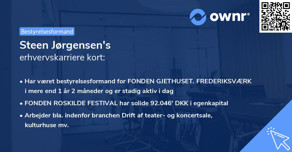 Steen Jørgensen's erhvervskarriere kort