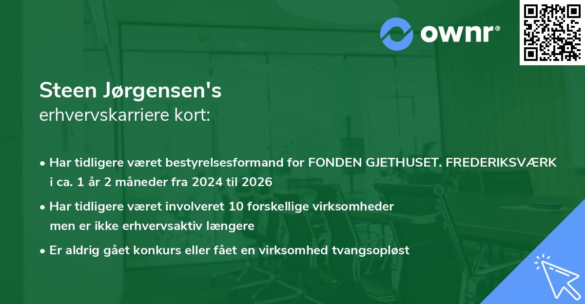 Steen Jørgensen's erhvervskarriere kort