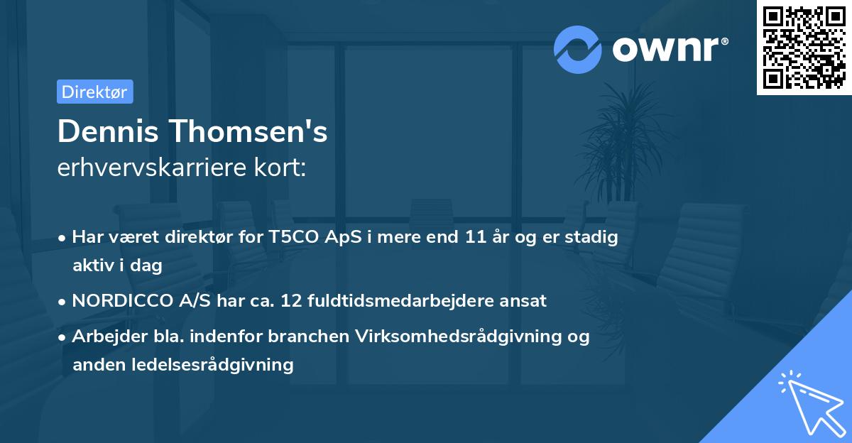 Dennis Thomsen's erhvervskarriere kort