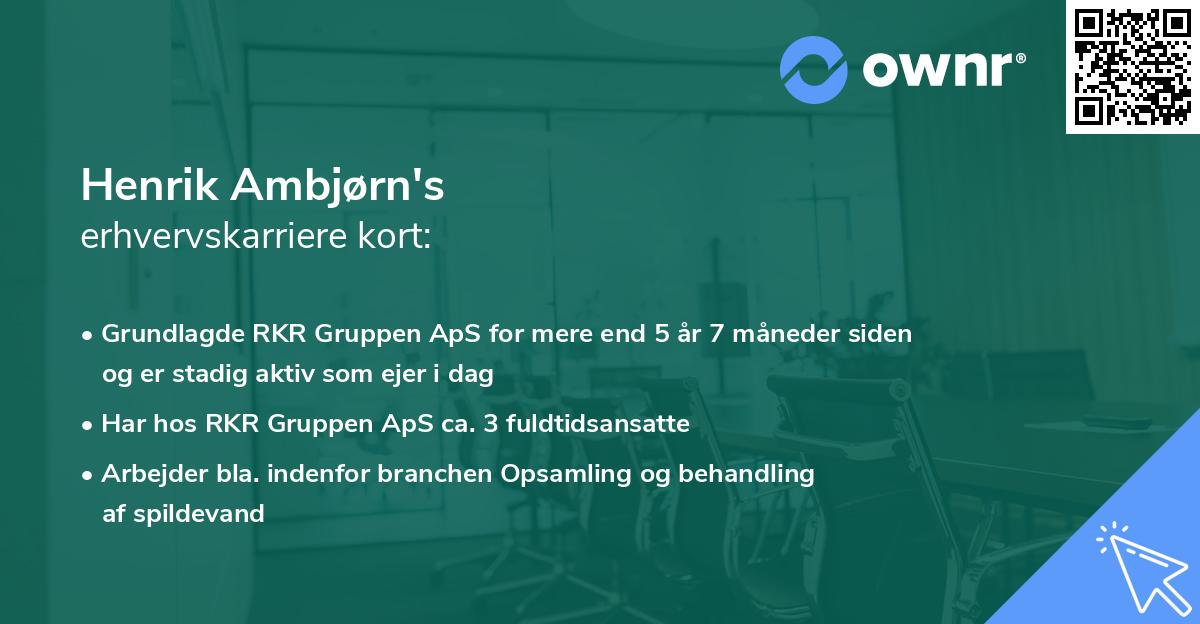 Henrik Ambjørn's erhvervskarriere kort