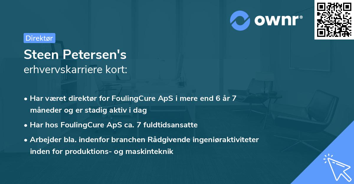 Steen Petersen's erhvervskarriere kort