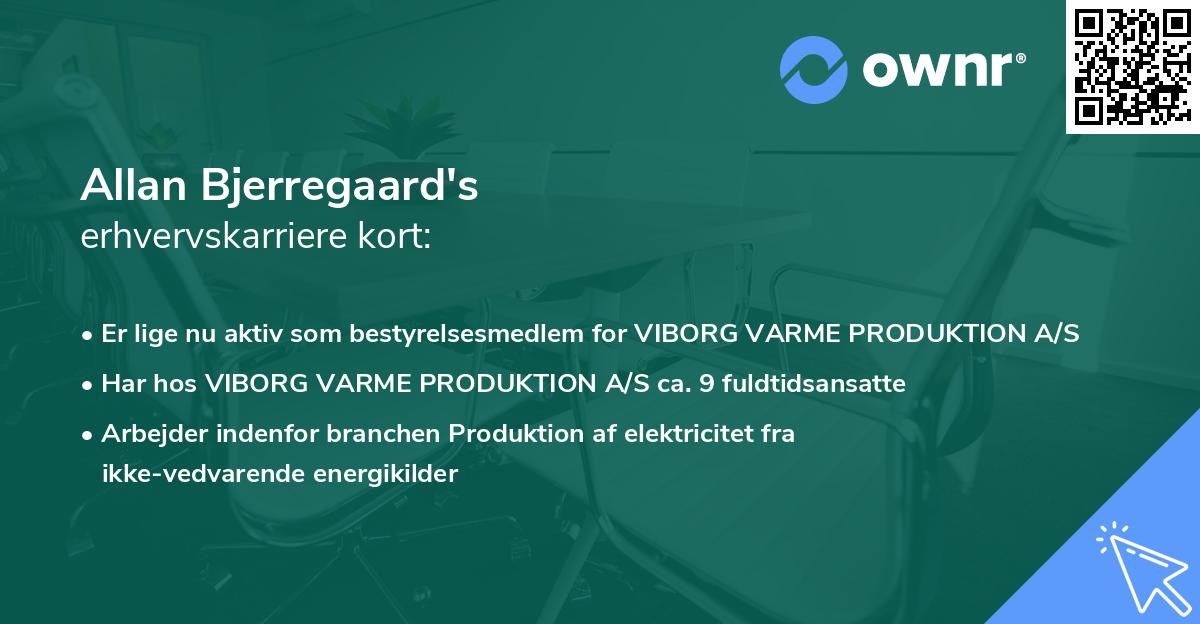 Allan Bjerregaard's erhvervskarriere kort