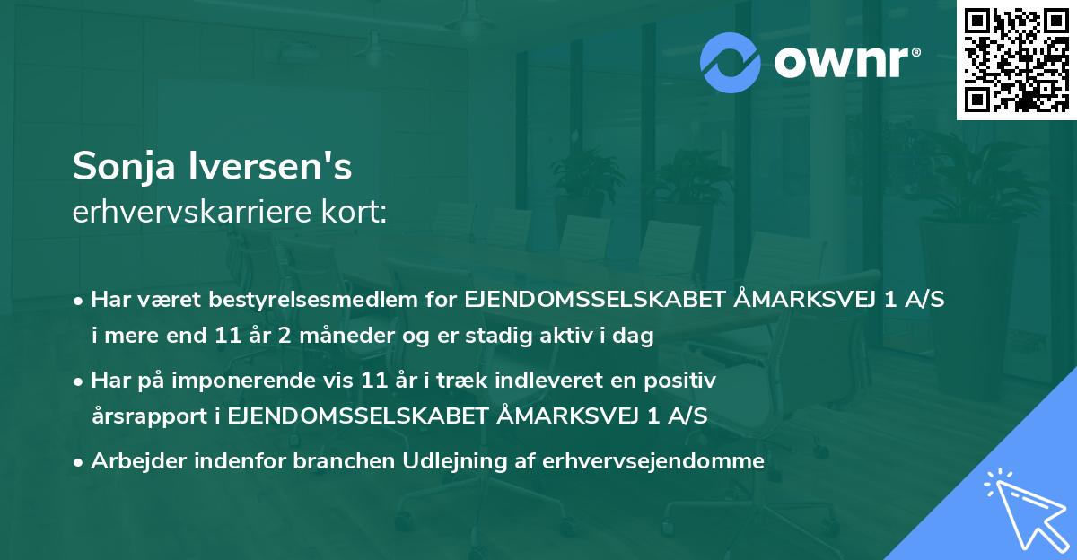 Sonja Iversen's erhvervskarriere kort