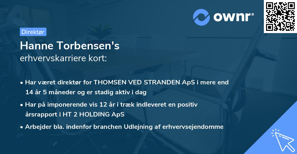 Hanne Torbensen's erhvervskarriere kort