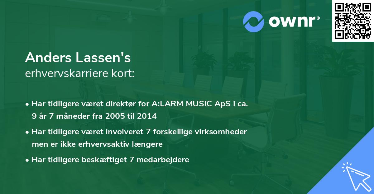 Anders Lassen's erhvervskarriere kort