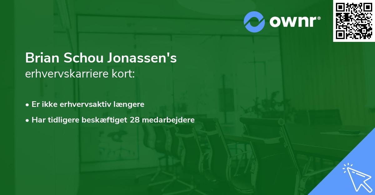 Brian Schou Jonassen's erhvervskarriere kort