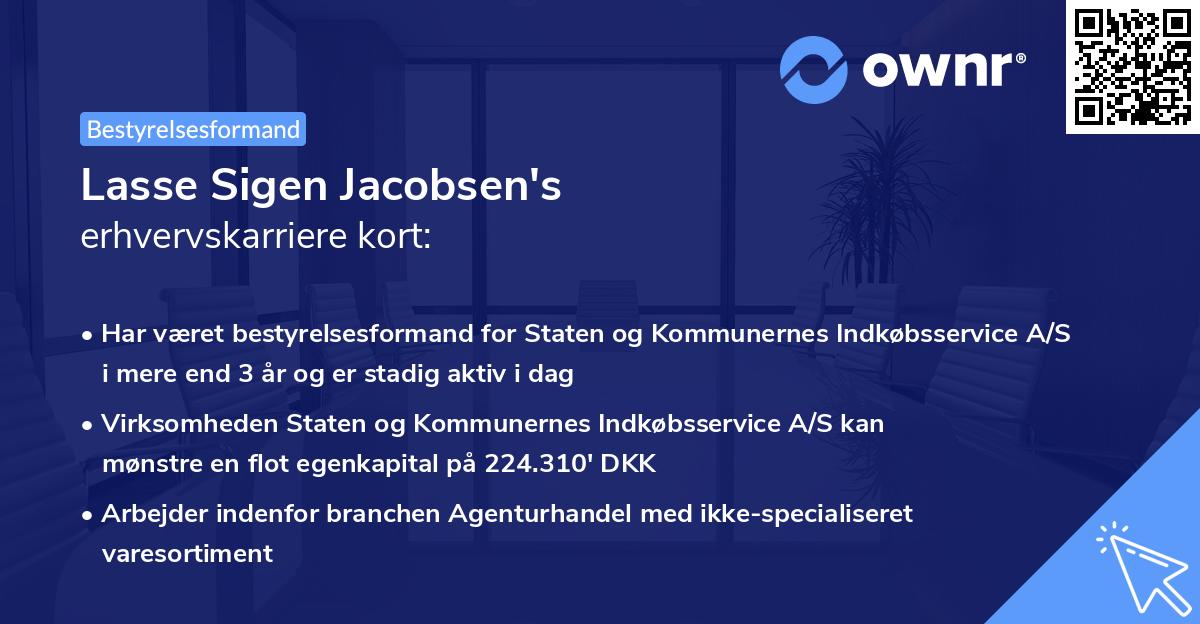 Lasse Sigen Jacobsen's erhvervskarriere kort