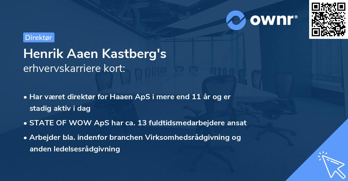 Henrik Aaen Kastberg's erhvervskarriere kort