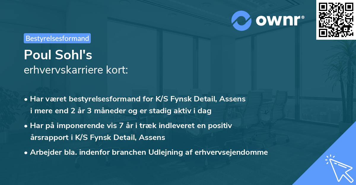 Poul Sohl's erhvervskarriere kort