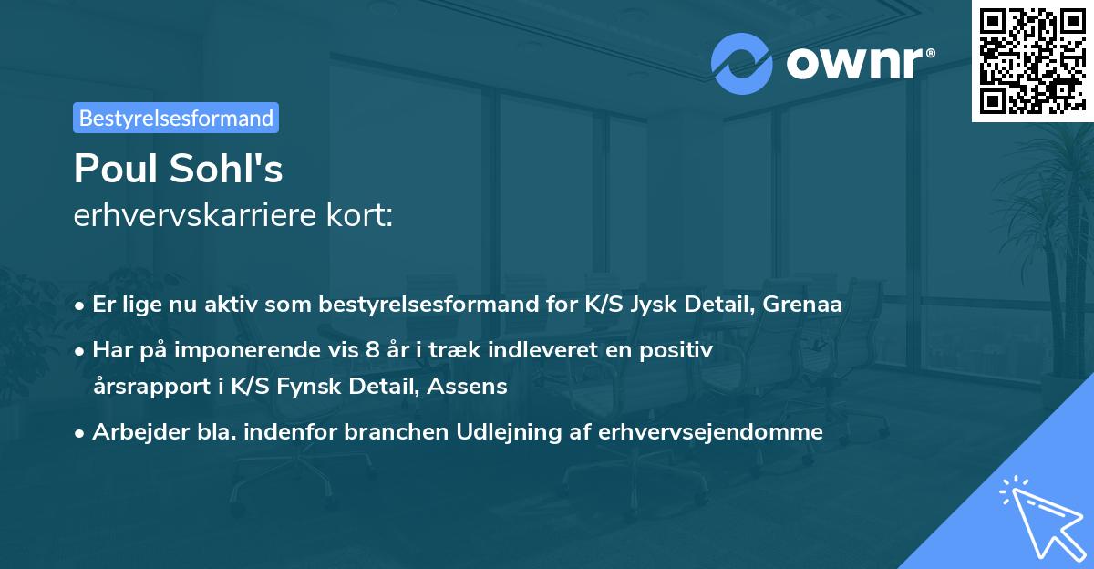 Poul Sohl's erhvervskarriere kort
