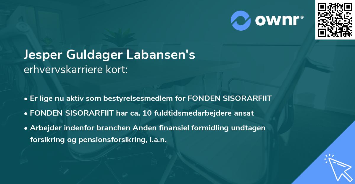 Jesper Guldager Labansen's erhvervskarriere kort