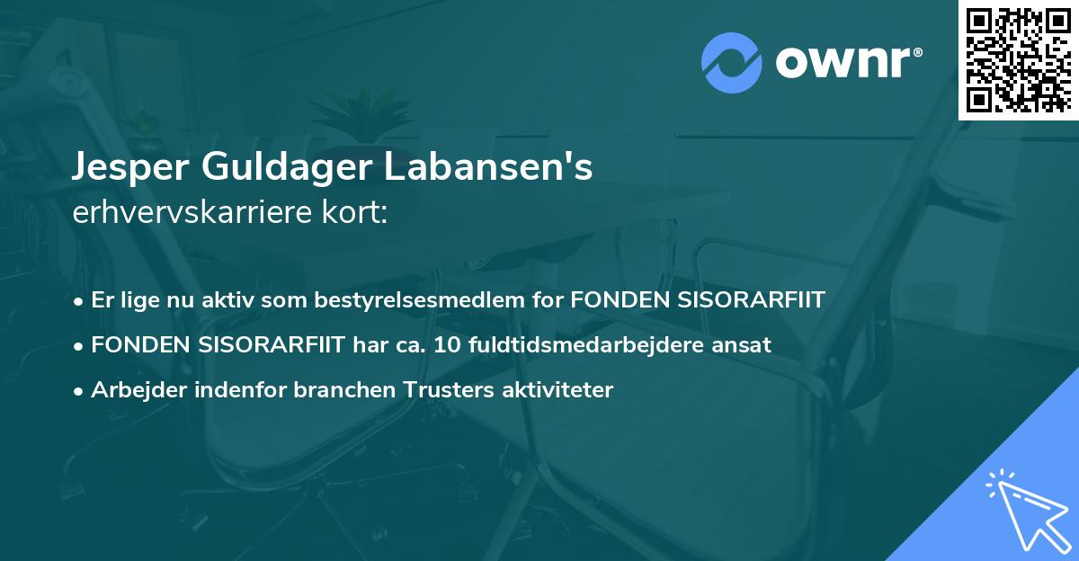 Jesper Guldager Labansen's erhvervskarriere kort