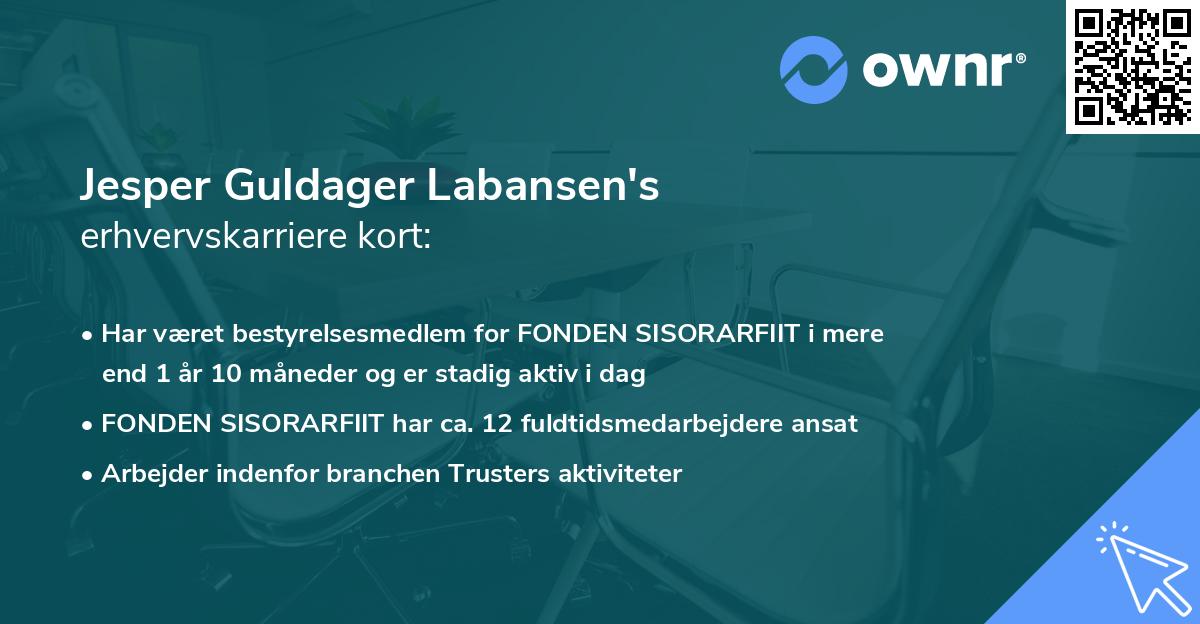 Jesper Guldager Labansen's erhvervskarriere kort