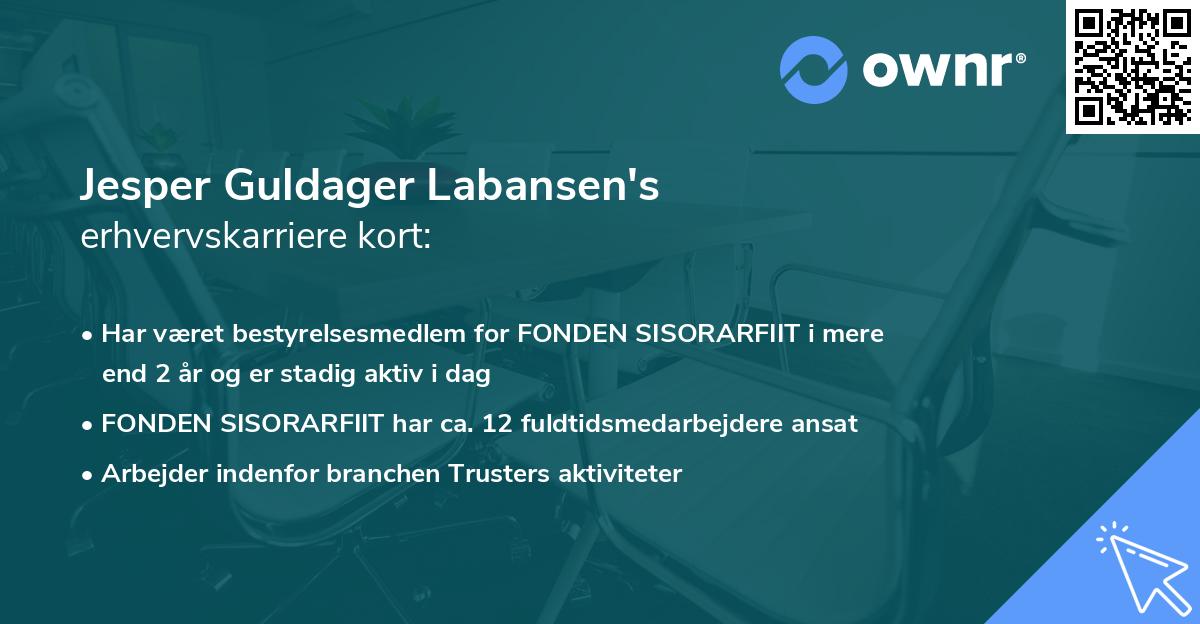 Jesper Guldager Labansen's erhvervskarriere kort