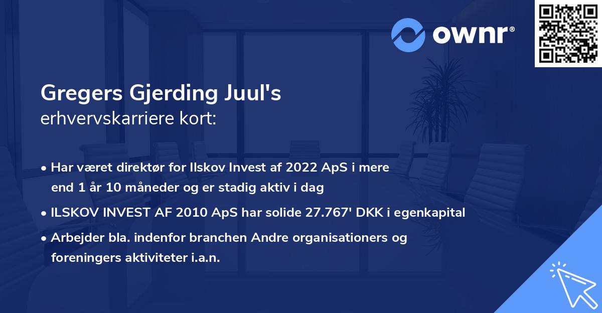 Gregers Gjerding Juul's erhvervskarriere kort