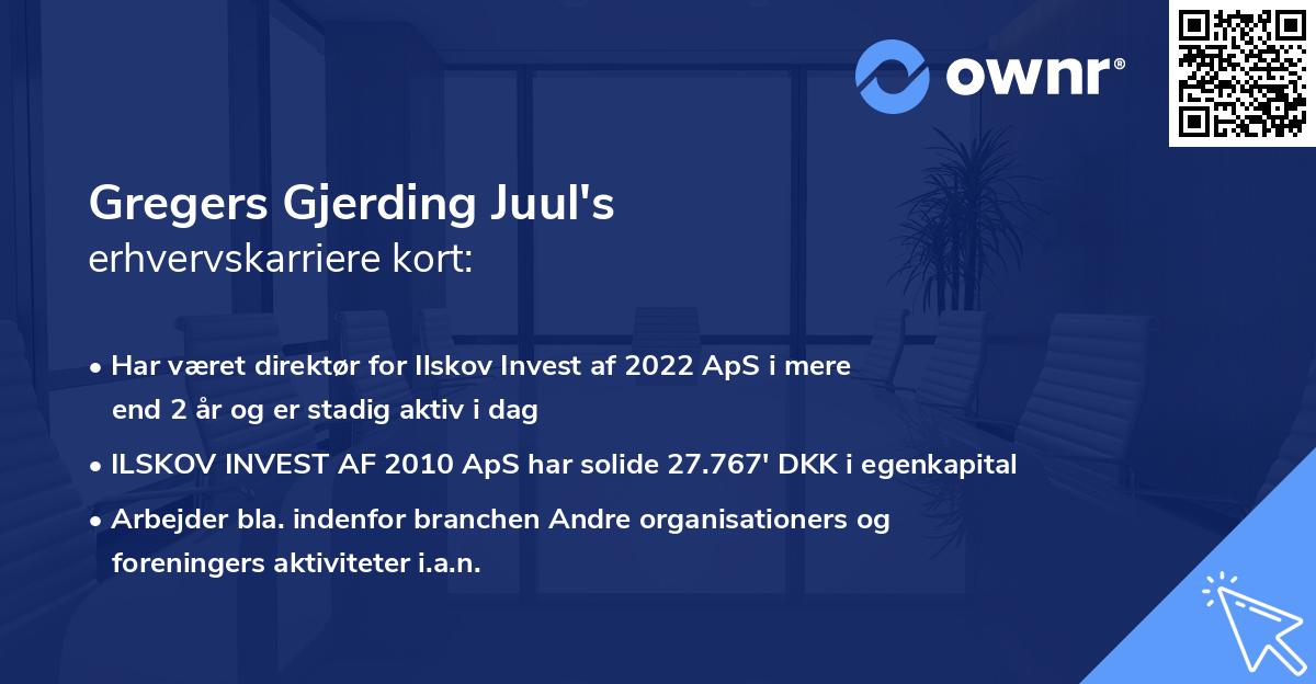 Gregers Gjerding Juul's erhvervskarriere kort