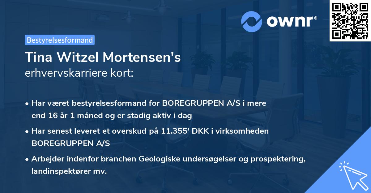 Tina Witzel Mortensen's erhvervskarriere kort