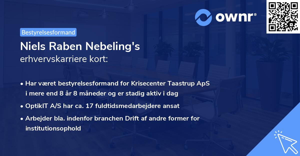 Niels Raben Nebeling's erhvervskarriere kort