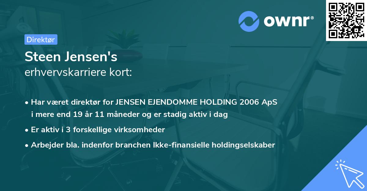 Steen Jensen's erhvervskarriere kort