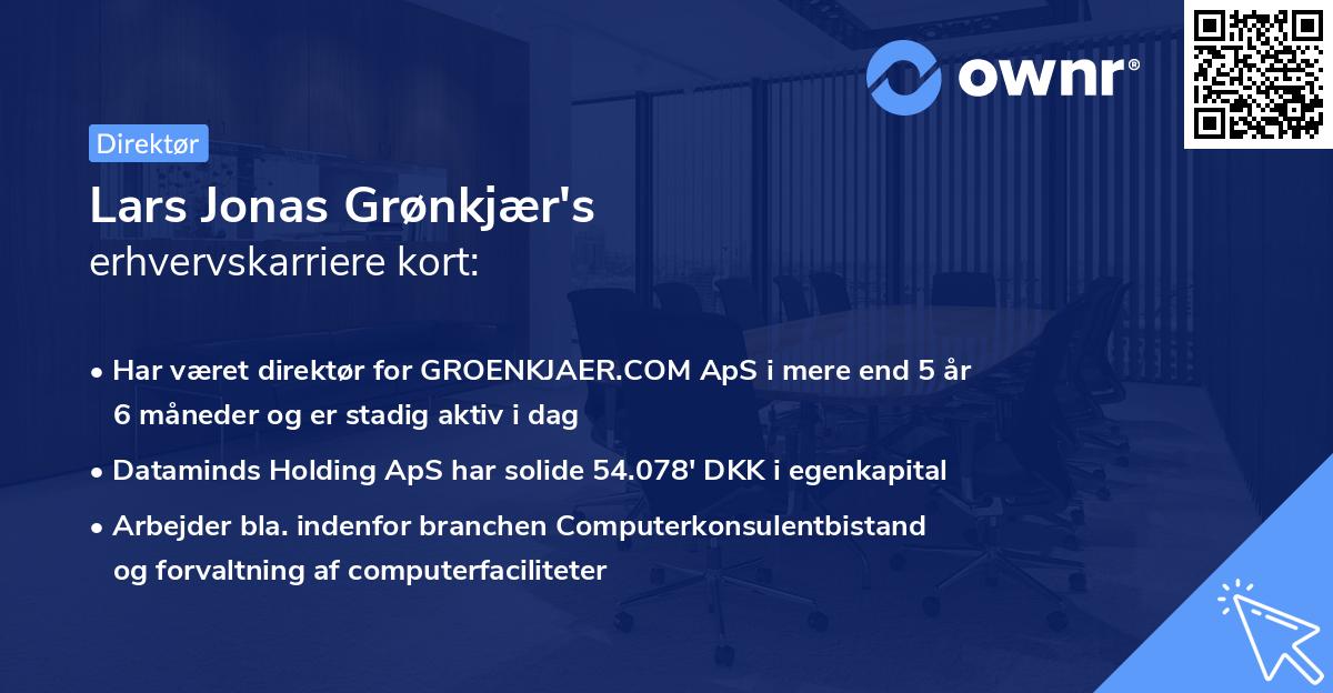 Lars Jonas Grønkjær's erhvervskarriere kort