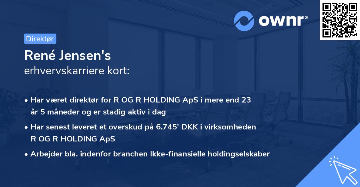René Jensen's erhvervskarriere kort