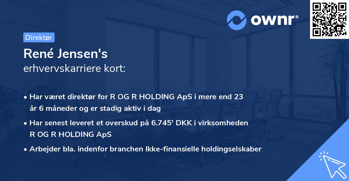 René Jensen's erhvervskarriere kort