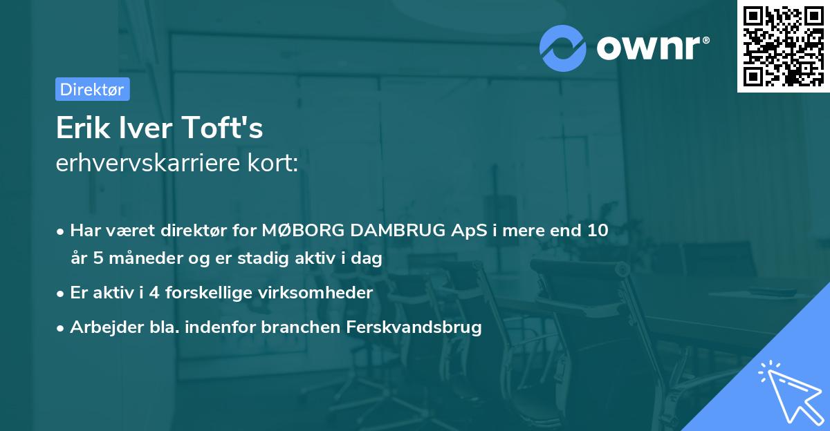 Erik Iver Toft's erhvervskarriere kort