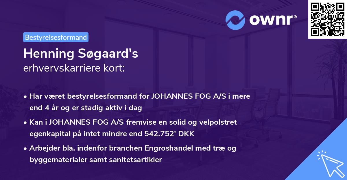 Henning Søgaard's erhvervskarriere kort