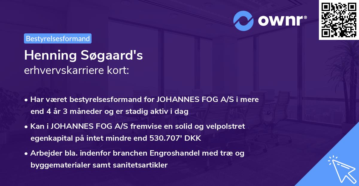 Henning Søgaard's erhvervskarriere kort