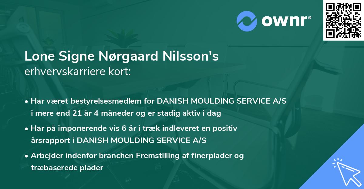 Lone Signe Nørgaard Nilsson's erhvervskarriere kort