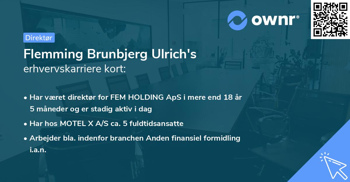 Flemming Brunbjerg Ulrich's erhvervskarriere kort