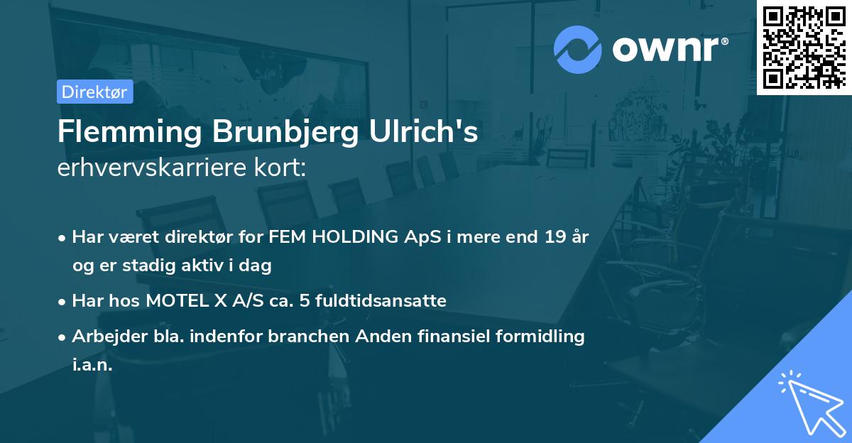 Flemming Brunbjerg Ulrich's erhvervskarriere kort