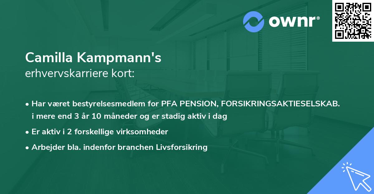 Camilla Kampmann's erhvervskarriere kort