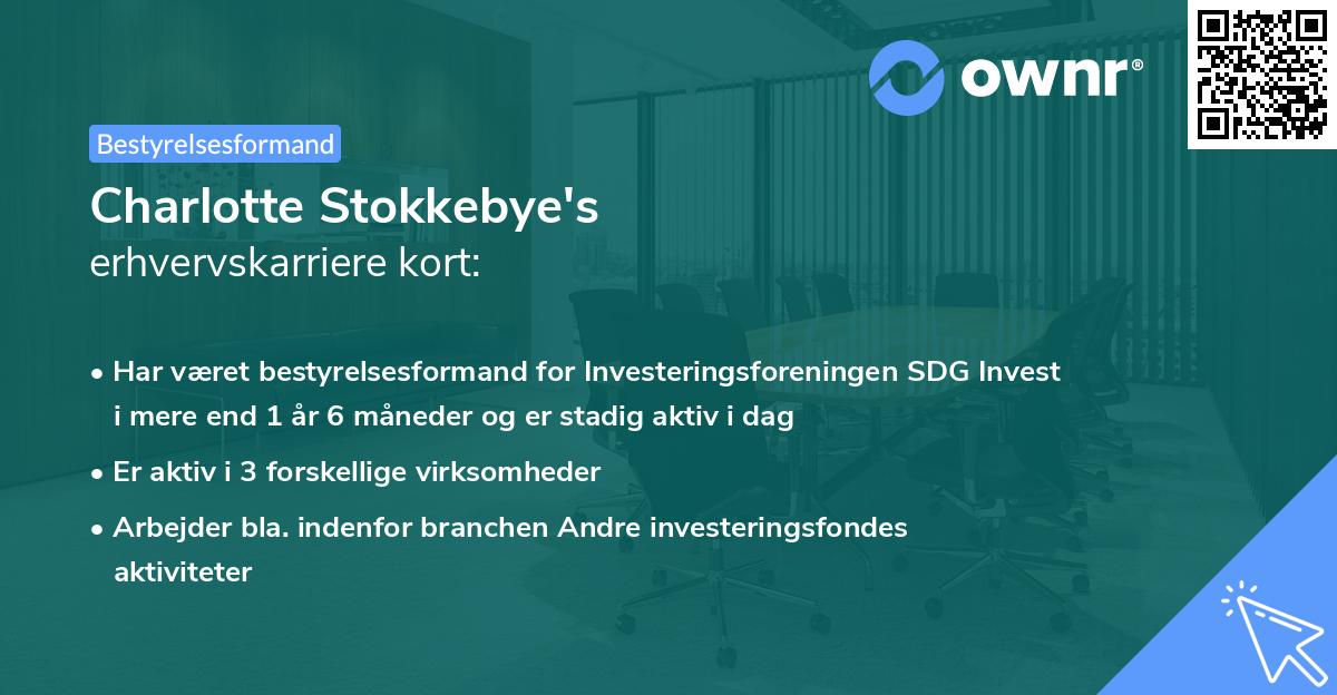 Charlotte Stokkebye's erhvervskarriere kort