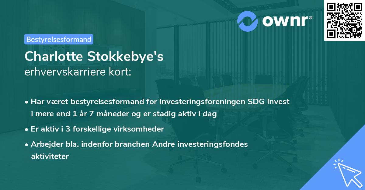 Charlotte Stokkebye's erhvervskarriere kort