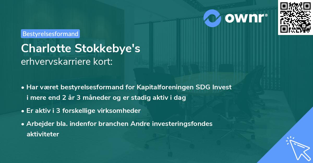 Charlotte Stokkebye's erhvervskarriere kort