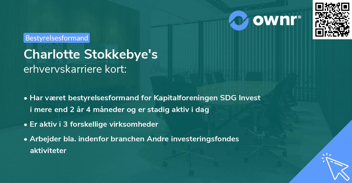 Charlotte Stokkebye's erhvervskarriere kort