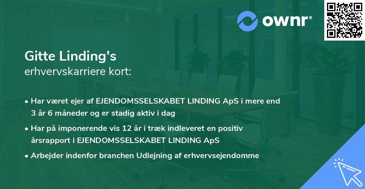 Gitte Linding's erhvervskarriere kort