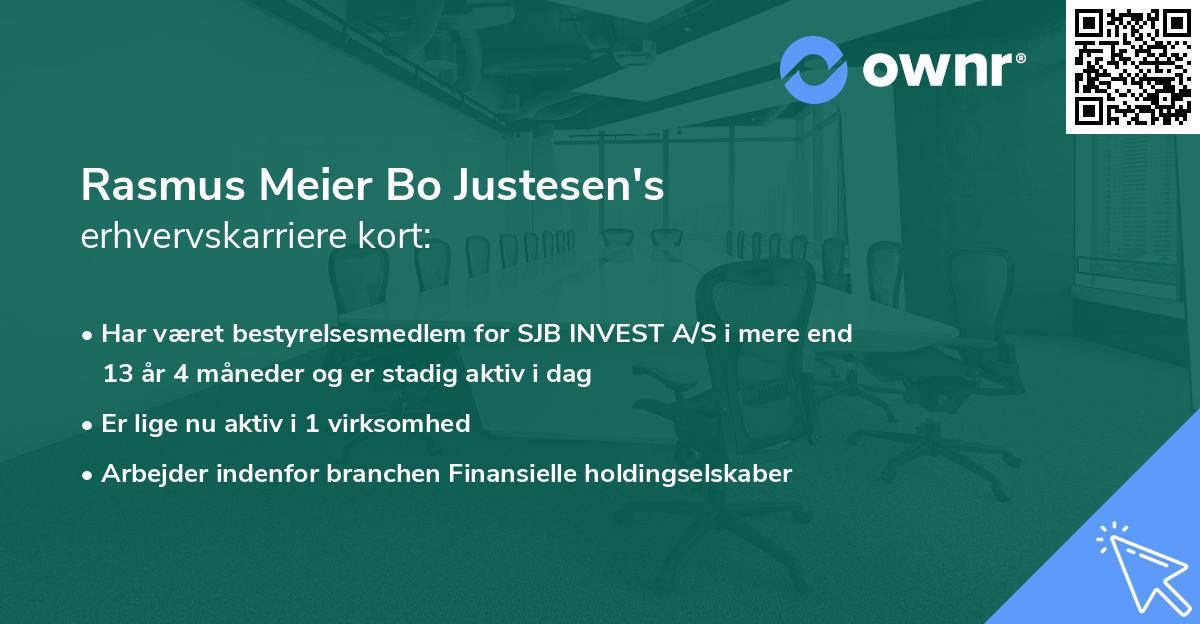 Rasmus Meier Bo Justesen's erhvervskarriere kort