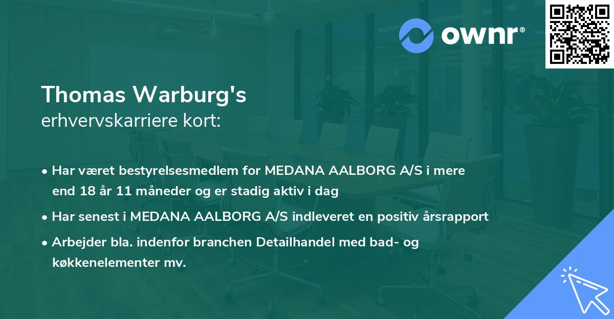 Thomas Warburg's erhvervskarriere kort