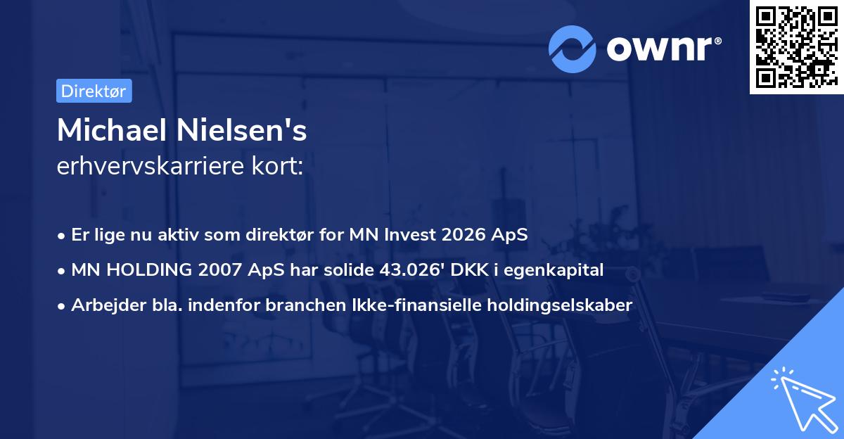 Michael Nielsen's erhvervskarriere kort